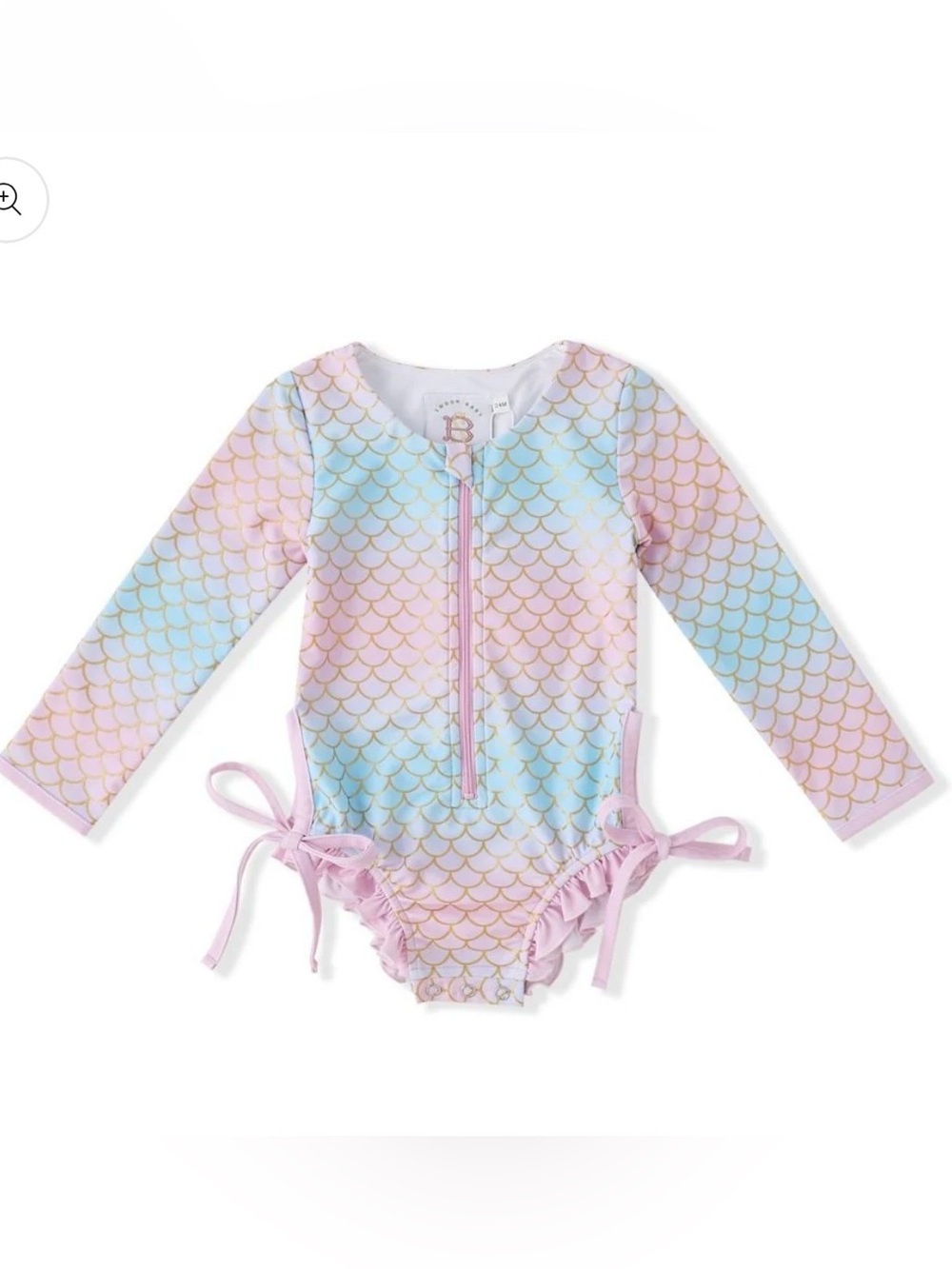 NWOT! Swoon Baby Mermaid Scale Zip Front Swimsuit - Pastel Pink & Blue